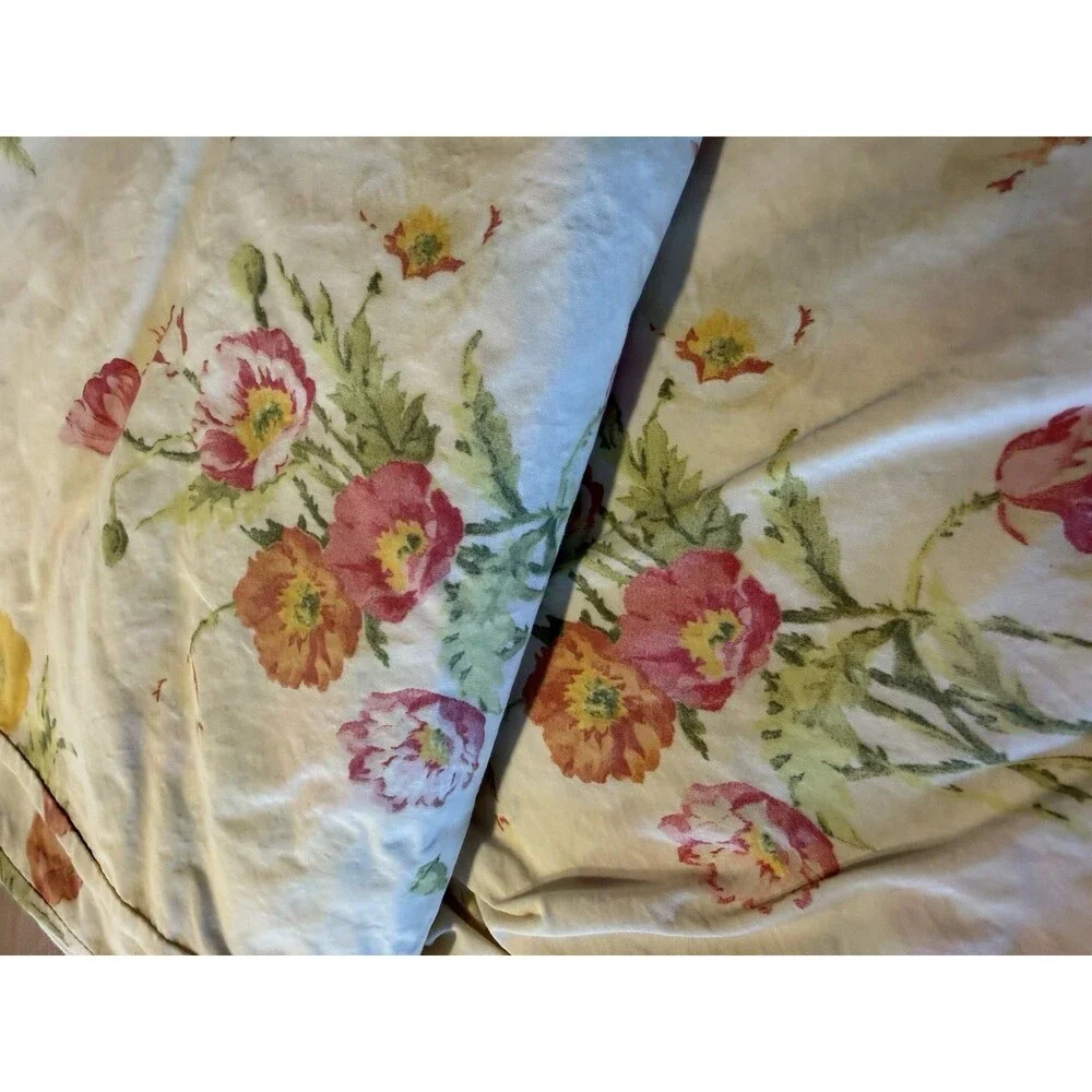 Pottery Barn  Floral Full Size Button Closure Duvet Flower Garden Floral